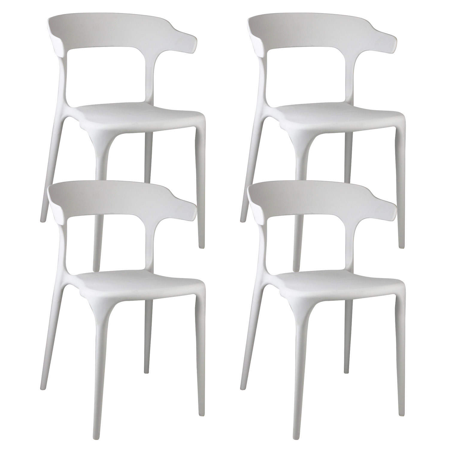 Pack 4 Sillas de Exterior Apilables Madonna 74,3x47x47,5cm Thinia Home Sillas y Sillones de Exterior 1